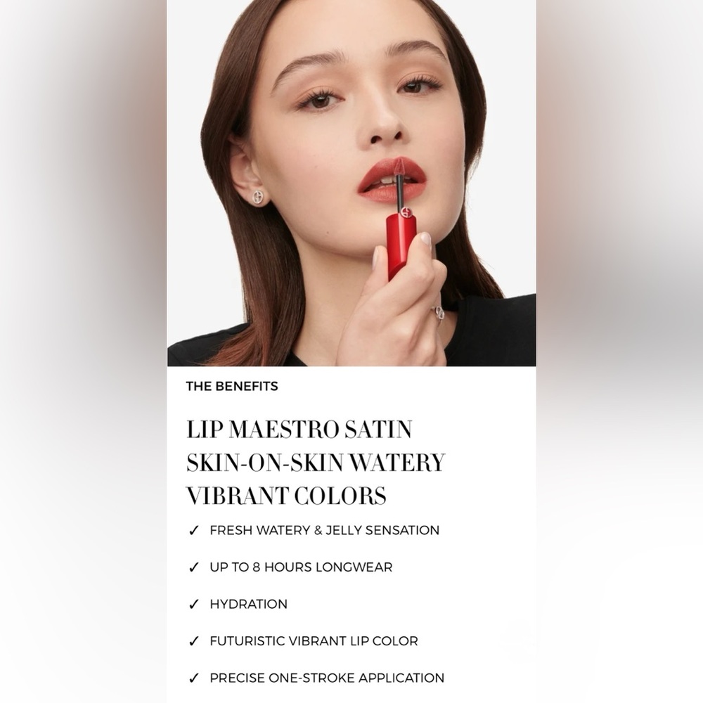 Giorgio Armani LIP MAESTRO SATIN LONG-LASTING LIPSTICK in Love 10 - Picture 7 of 10